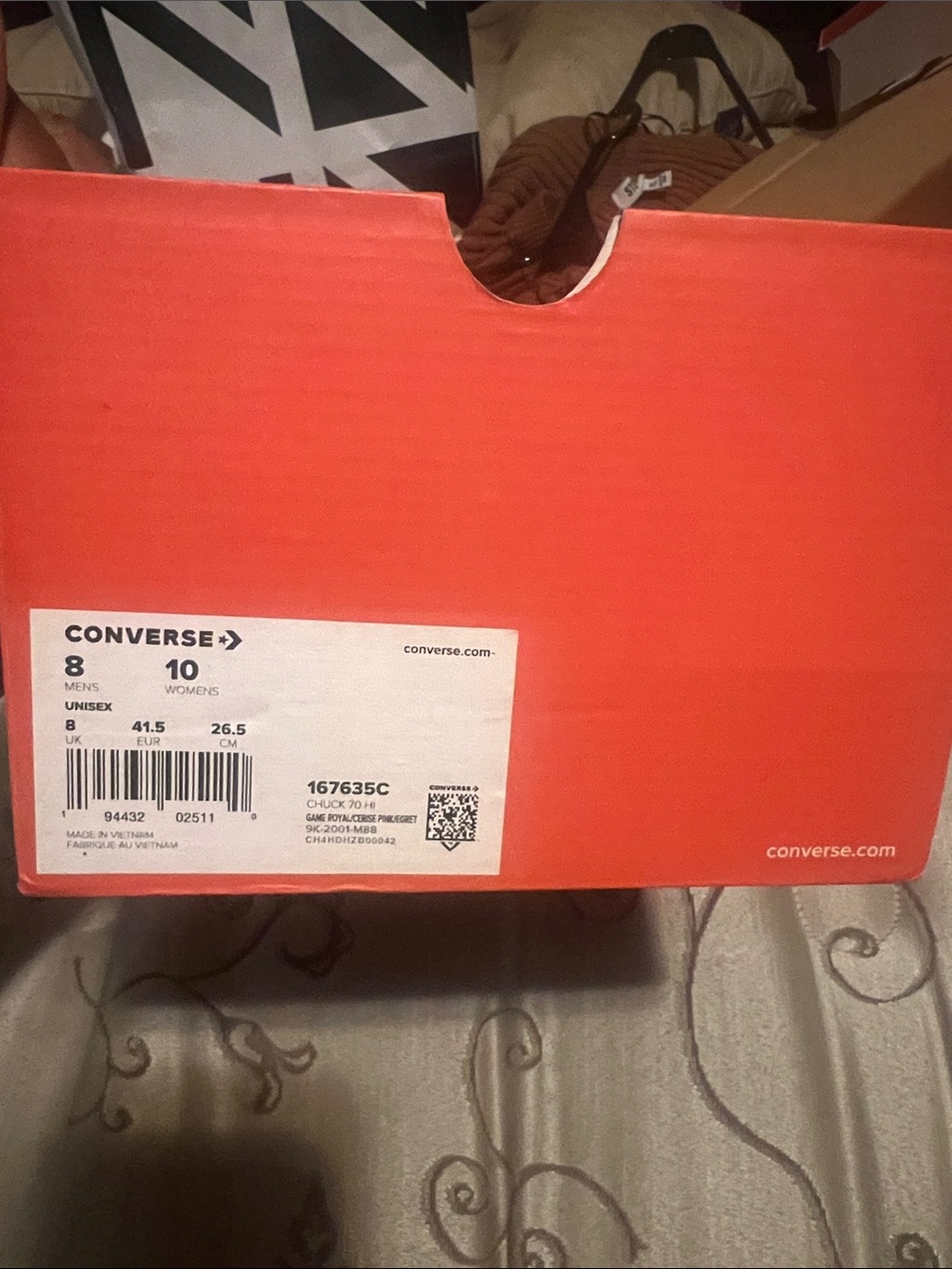 Converse High Top Gradient Smile Face Canvas - Purple to Pink - Picture 2 of 3